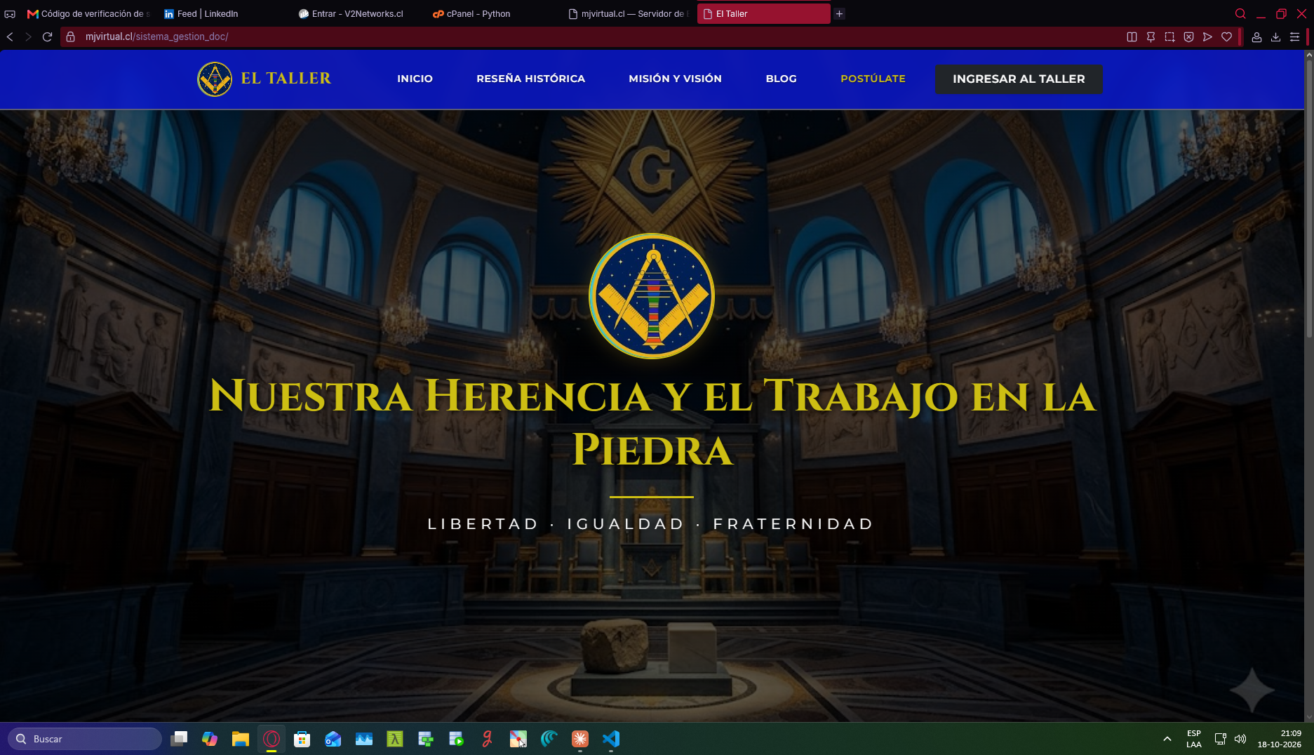 Vista previa de la aplicación El Taller