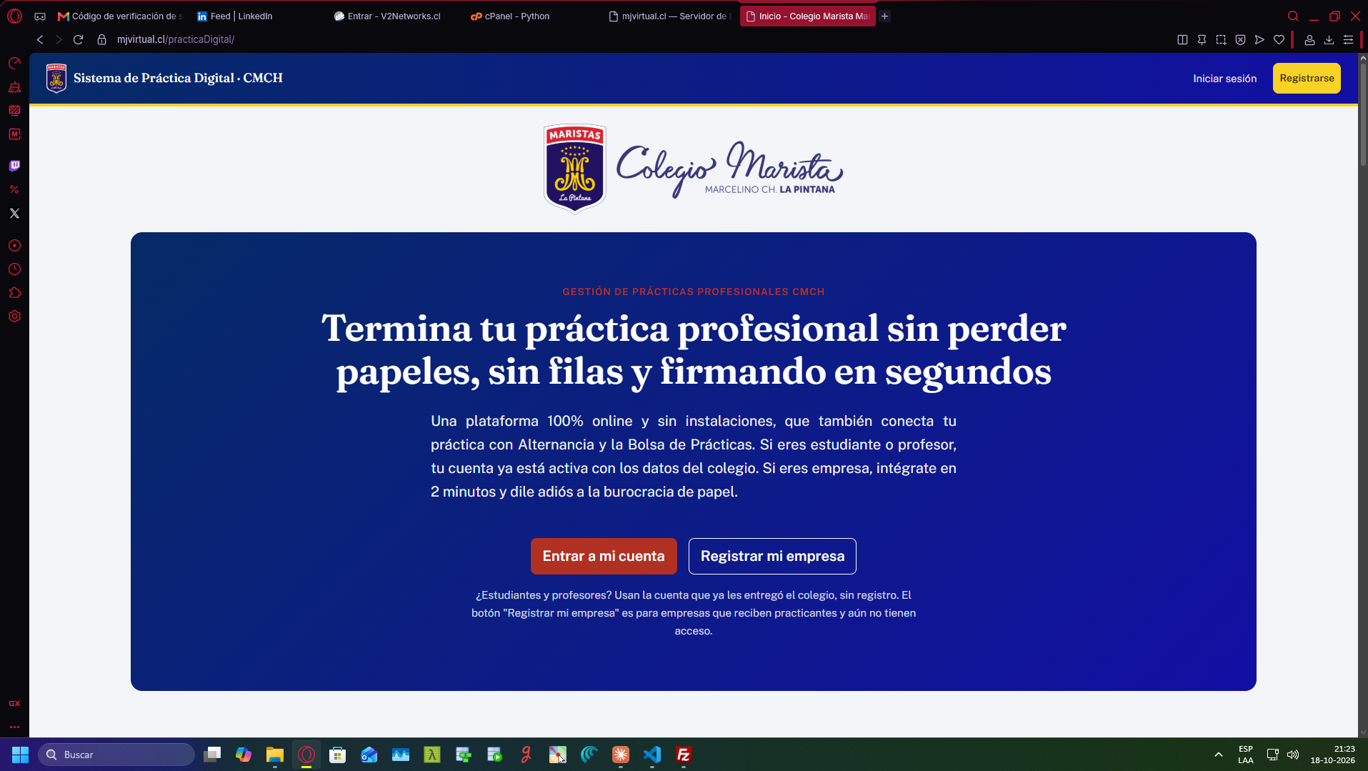 Vista previa del Sistema de Práctica Digital
